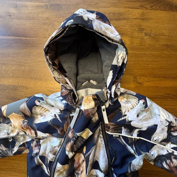 MOLO Polaris Snowsuit Girls 18 Mos 86 Pegasus Horses Insulated Winter Snow Suit - Picture 3 of 13